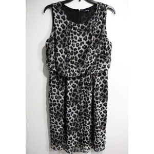 Apt 9 Cheetah Print Midi Chiffon Dress